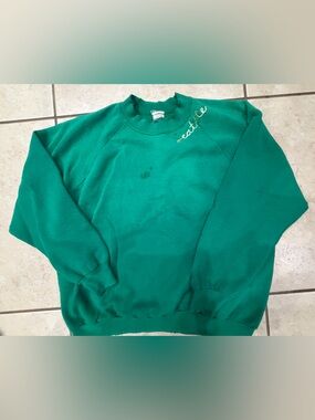 Green Embroidered Sweatshirt
